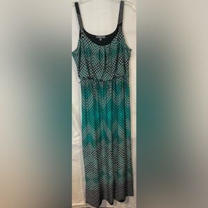 New York Collection Green Sleeveless Maxi Dress Size Large